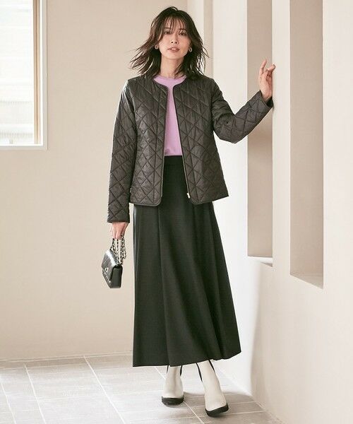 L size ONWARD(大きいサイズ) / エルサイズオンワード ミニ・ひざ丈スカート | 【洗える】ウールブレンドストレッチ フレアスカート | 詳細7