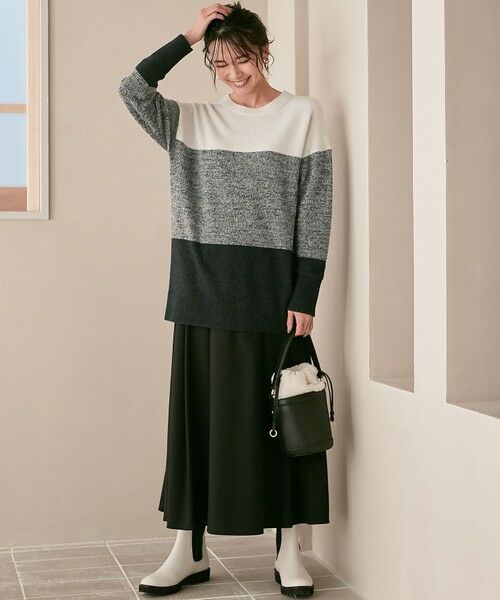 L size ONWARD(大きいサイズ) / エルサイズオンワード ミニ・ひざ丈スカート | 【洗える】ウールブレンドストレッチ フレアスカート | 詳細9