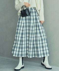 L size ONWARD(大きいサイズ) / エルサイズオンワード ミニ・ひざ丈スカート | 【WEB限定/洗える】メモリーチェックタフタ フレアスカート