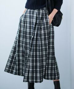 L size ONWARD(大きいサイズ) / エルサイズオンワード ミニ・ひざ丈スカート | 【WEB限定/洗える】メモリーチェックタフタ フレアスカート