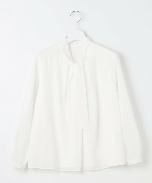 L size ONWARD(大きいサイズ) / エルサイズオンワード カットソー | カチオンストライプ ボウタイ カットソー | 詳細3