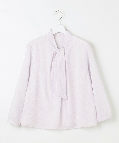 L size ONWARD(大きいサイズ) / エルサイズオンワード カットソー | カチオンストライプ ボウタイ カットソー | 詳細5