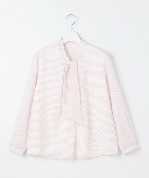 L size ONWARD(大きいサイズ) / エルサイズオンワード カットソー | カチオンストライプ ボウタイ カットソー | 詳細7