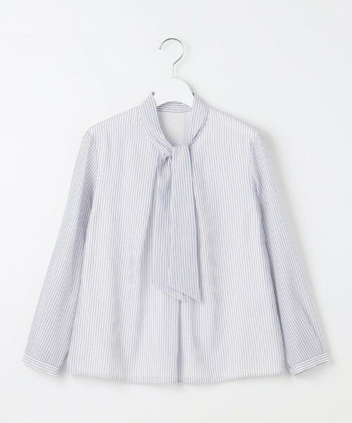 L size ONWARD(大きいサイズ) / エルサイズオンワード カットソー | カチオンストライプ ボウタイ カットソー | 詳細9