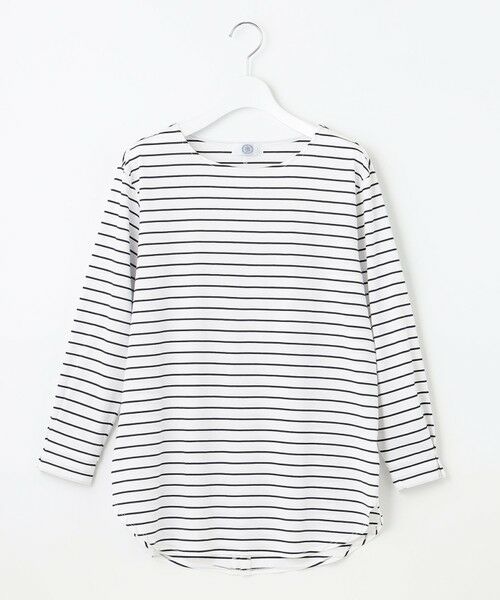 L size ONWARD(大きいサイズ) / エルサイズオンワード カットソー | ベーシックジャージー ボーダー ロングＴシャツ カットソー | 詳細9