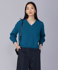 L size ONWARD(大きいサイズ) / エルサイズオンワード ニット・セーター | 【洗える】リリヤーンバルキー Vネックニット