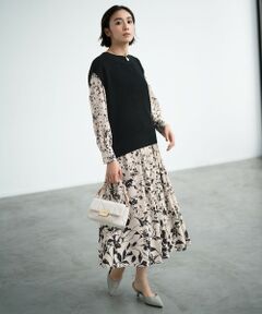 L size ONWARD(大きいサイズ) / エルサイズオンワード ロング・マキシ丈ワンピース | 【洗える】グラデーションフラワープリント ワンピース