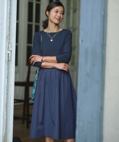 L size ONWARD(大きいサイズ) / エルサイズオンワード ロング・マキシ丈ワンピース | 【洗える】ハイカウントライトタフタ ドッキング ワンピース