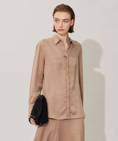 L size ONWARD(大きいサイズ) / エルサイズオンワード シャツ・ブラウス | 【洗える】 ルゼブフィブリルサテン シャツ