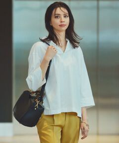 L size ONWARD(大きいサイズ) / エルサイズオンワード シャツ・ブラウス | 【洗える】コンパクトコットンツイル スキッパー シャツ