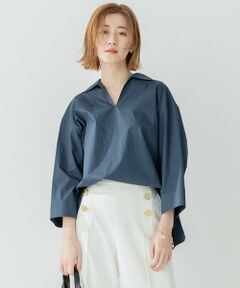 L size ONWARD(大きいサイズ) / エルサイズオンワード シャツ・ブラウス | 【洗える】コンパクトコットンツイル スキッパー シャツ