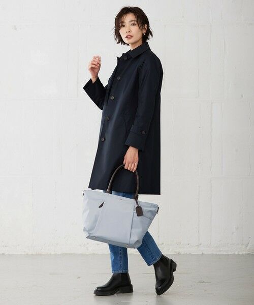 【美品】オンワード カシミヤ 紺色 Lサイズ ステンカラーコート ロングコート