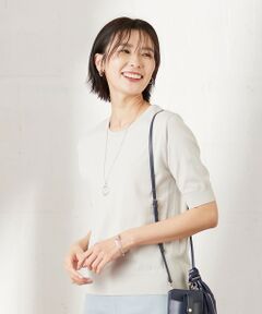 L size ONWARD(大きいサイズ) / エルサイズオンワード ニット・セーター | 【洗える】 BASIC HI-COTTON クルーネック ニット