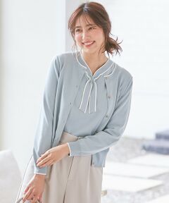 L size ONWARD(大きいサイズ) / エルサイズオンワード ニット・セーター | 【洗える】バイカラーボウタイ ニット