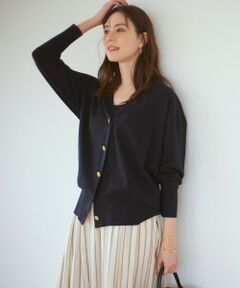 L size ONWARD(大きいサイズ) / エルサイズオンワード カーディガン・ボレロ | 【洗える】テンセルストレッチ Vネック カーディガン