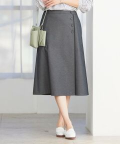 L size ONWARD(大きいサイズ) / エルサイズオンワード ミニ・ひざ丈スカート | 【洗える・吸水速乾・接触冷感】リネンツイル スカート