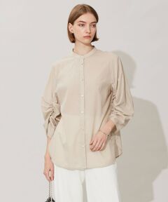 L size ONWARD(大きいサイズ) / エルサイズオンワード シャツ・ブラウス | 【洗える】キュームコアローン バンドカラーシャツ