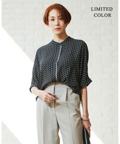 L size ONWARD(大きいサイズ) / エルサイズオンワード シャツ・ブラウス | 【人気のため新色追加・WEB限定カラーあり】BackSatinAmunzen 5分袖バンドカラーブラウス