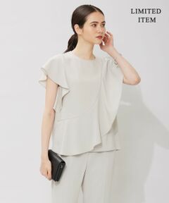 【WEB限定・洗える】BackSatinGeorgette ラッフルブラウス