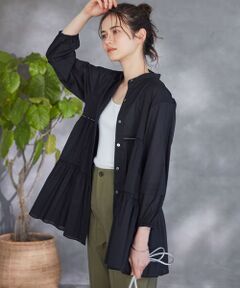 L size ONWARD(大きいサイズ) / エルサイズオンワード シャツ・ブラウス | 【SLOW/洗える】コットンローン ティアードチュニック ブラウス