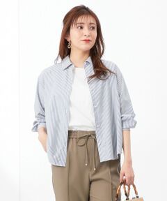 L size ONWARD(大きいサイズ) / エルサイズオンワード シャツ・ブラウス | 【UVケア】イージーケアストライプ シャツ