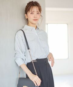 L size ONWARD(大きいサイズ) / エルサイズオンワード シャツ・ブラウス | 【UVケア】イージーケアストライプ シャツ