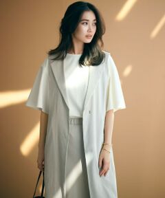 【CLASSY.6月号掲載】リネンレーヨンストレッチ  ロング ジレ