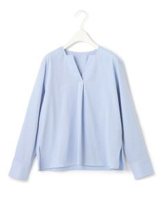 L size ONWARD(大きいサイズ) / エルサイズオンワード カットソー | 【洗える】 ブラウスライクジャージー ヘンリーネックカットソー