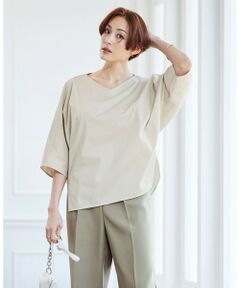 L size ONWARD(大きいサイズ) / エルサイズオンワード カットソー | 【洗える】 ブラウスライクジャージー ドルマンスリーブカットソー