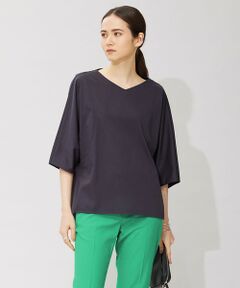 L size ONWARD(大きいサイズ) / エルサイズオンワード カットソー | 【洗える】 ブラウスライクジャージー ドルマンスリーブカットソー