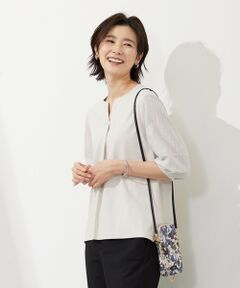 【WEB限定カラーあり・接触冷感・UVケア】 スムースジャージー キーネック カットソー