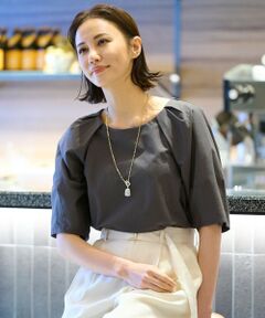 L size ONWARD(大きいサイズ) / エルサイズオンワード カットソー | 【洗える】ツイストプレインジャージー袖タック カットソー