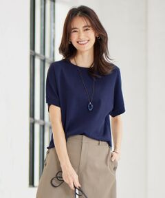 L size ONWARD(大きいサイズ) / エルサイズオンワード ニット・セーター | 【洗える】 レーヨンエリートストレッチ ドルマン ニット Tシャツ