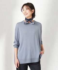 L size ONWARD(大きいサイズ) / エルサイズオンワード ニット・セーター | 【洗える】 シルキーレーヨンストレッチ オーバーサイズ ニット