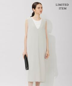 【WEB限定・洗える】BackSatinGeorgette ジャンパースカートワンピース