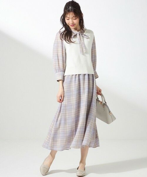 L size ONWARD(大きいサイズ) / エルサイズオンワード セットアップ | 【2SET】ニットジレワンピース セット | 詳細19