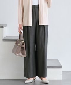 L size ONWARD(大きいサイズ) / エルサイズオンワード その他パンツ | 【洗える/セット可】キュプラリネンシャンタン ワイドパンツ