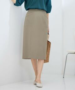 L size ONWARD(大きいサイズ) / エルサイズオンワード ミニ・ひざ丈スカート | 【洗える・吸水速乾】コットン麻シェルドライ ナロー スカート