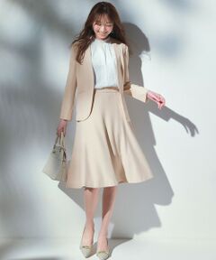 L size ONWARD(大きいサイズ) / エルサイズオンワード ミニ・ひざ丈スカート | 【WEB・一部店舗限定】リネンライクポリエステル スカート