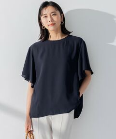 L size ONWARD(大きいサイズ) / エルサイズオンワード シャツ・ブラウス | 【洗える】バックサテンアムンゼン ネックステッチ ブラウス