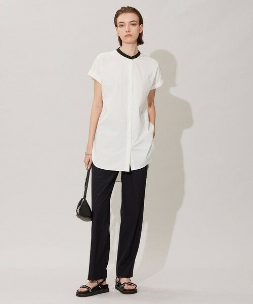 L size ONWARD(大きいサイズ) / エルサイズオンワード カットソー | 【洗える】 タイプライタージャージーコンビ カットソー | 詳細1