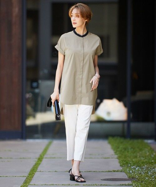 L size ONWARD(大きいサイズ) / エルサイズオンワード カットソー | 【洗える】 タイプライタージャージーコンビ カットソー | 詳細13