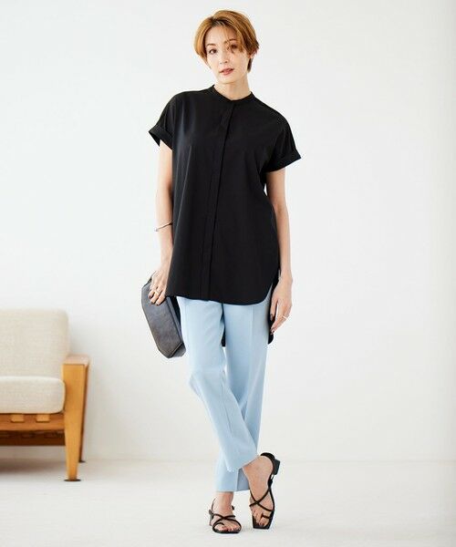 L size ONWARD(大きいサイズ) / エルサイズオンワード カットソー | 【洗える】 タイプライタージャージーコンビ カットソー | 詳細17