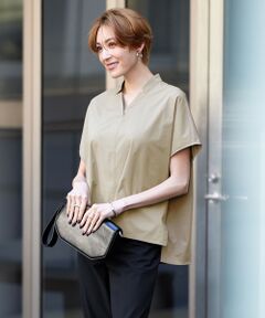 L size ONWARD(大きいサイズ) / エルサイズオンワード カットソー | 【洗える】 タイプライタージャージーコンビ プルオーバー