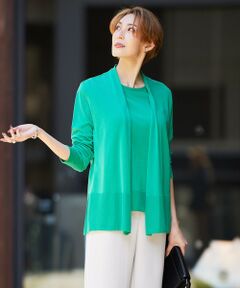 L size ONWARD(大きいサイズ) / エルサイズオンワード カーディガン・ボレロ | 【接触冷感・洗える】PINION ショートカーディガン