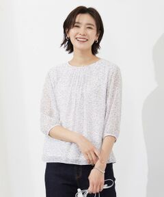 L size ONWARD(大きいサイズ) / エルサイズオンワード カットソー | SMALL FLOWER プリント カットソー