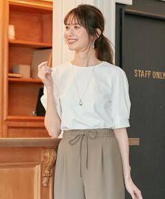 L size ONWARD(大きいサイズ) / エルサイズオンワード カットソー | 【UVケア】プレーティングジャージー タックスリーブ カットソー