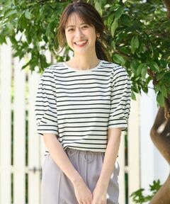 L size ONWARD(大きいサイズ) / エルサイズオンワード カットソー | 【UVケア】プレーティングジャージー タックスリーブ カットソー