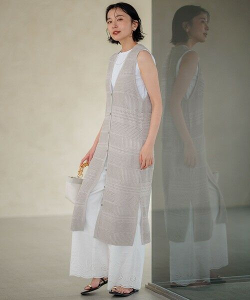 L size ONWARD(大きいサイズ) / エルサイズオンワード カットソー | 【新色追加/洗える】コットンベアジャージー ノースリーブ Tシャツ | 詳細26