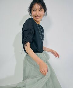 L size ONWARD(大きいサイズ) / エルサイズオンワード カットソー | 【洗える】タックディテールプルオーバー ギャザー カットソー